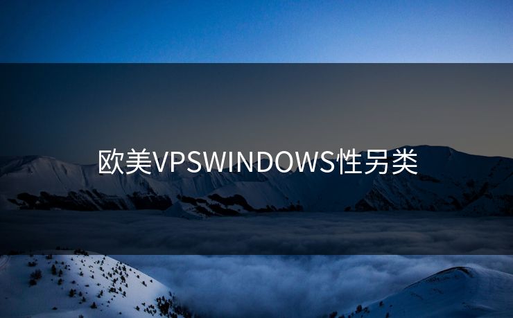 欧美VPSWINDOWS性另类